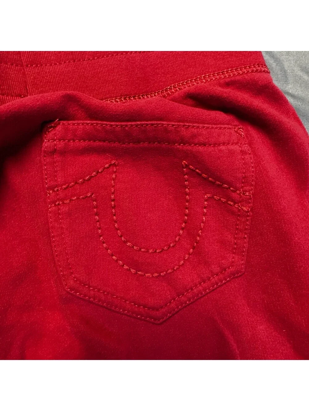 True Religion Classic Logo Joggers Red Mens Large Sweatpants Horseshoe